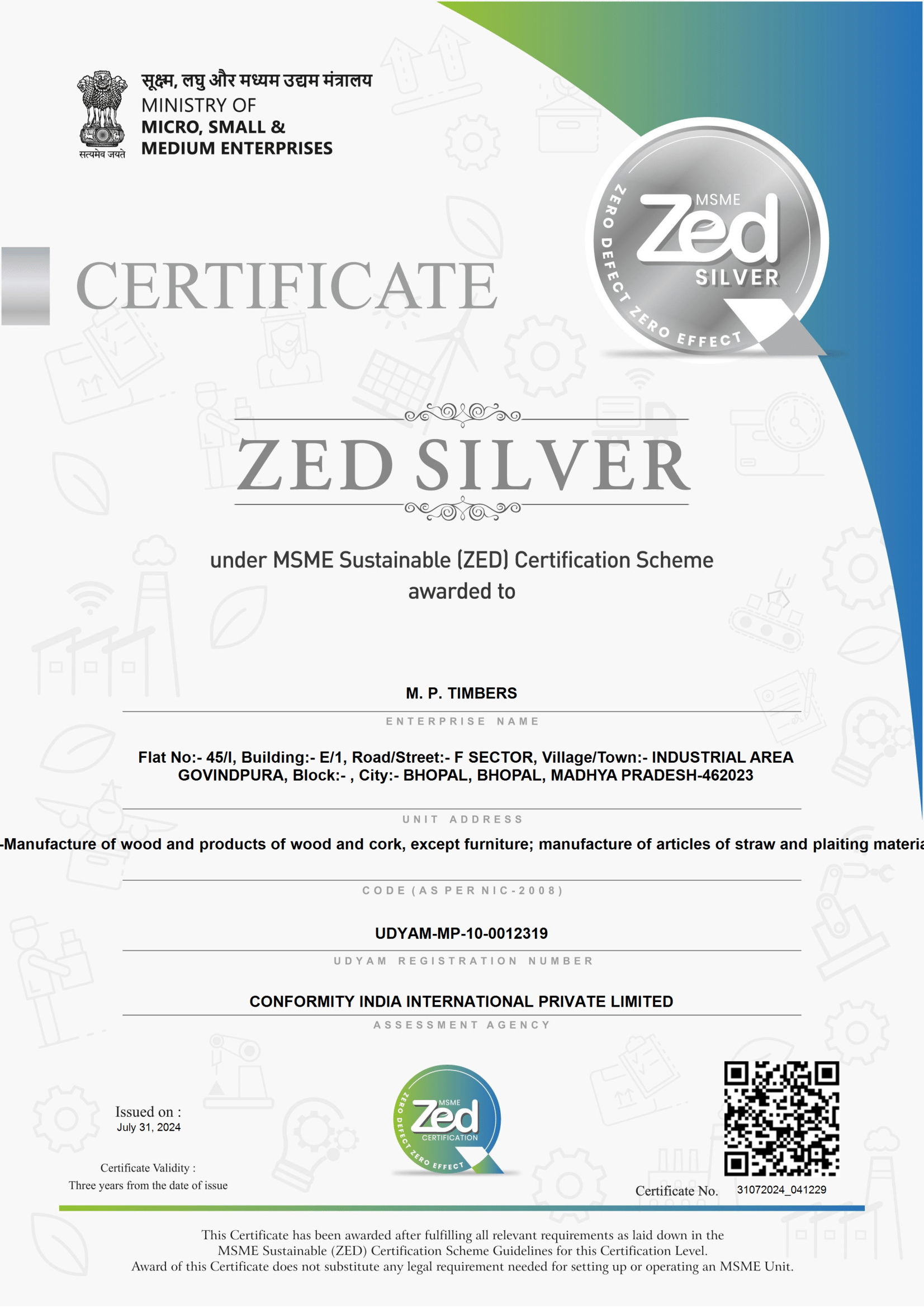 ZED Silver Certificate